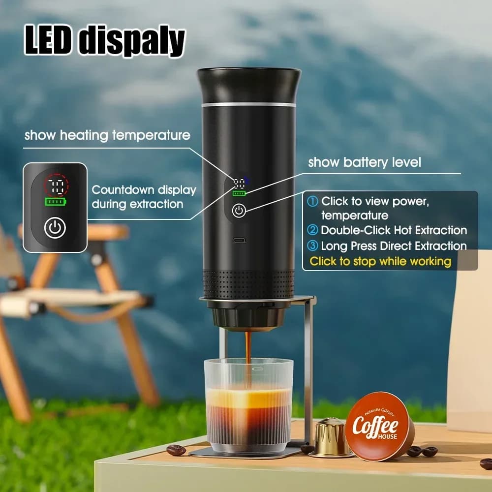 Draagbare 3-in-1 espresso koffiemachine