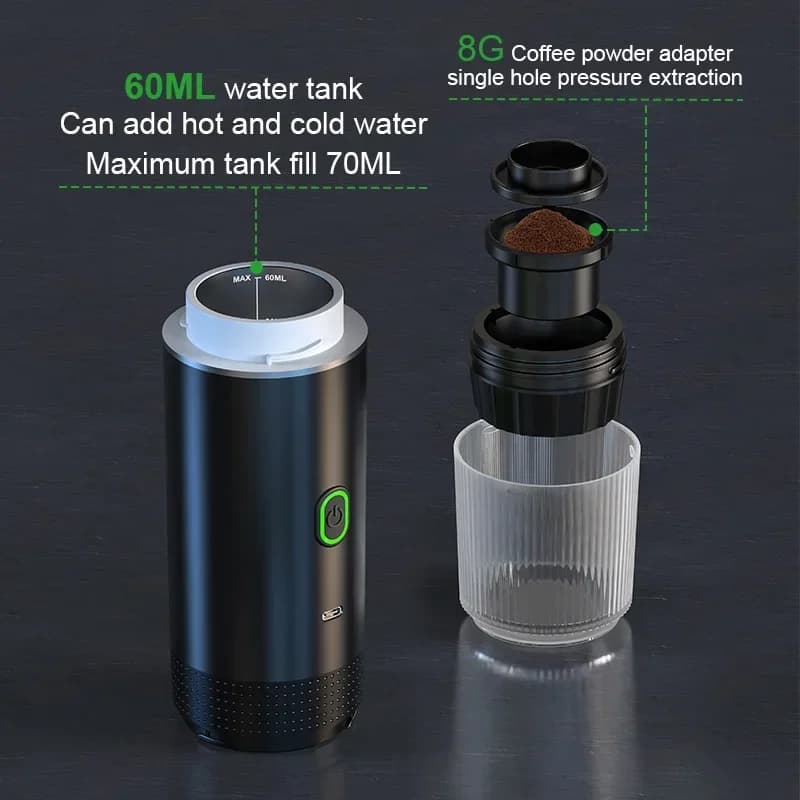Draagbare 3-in-1 espressomachine