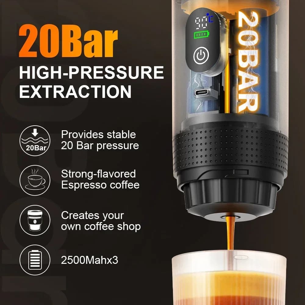Draagbare 3-in-1 espresso koffiemachine