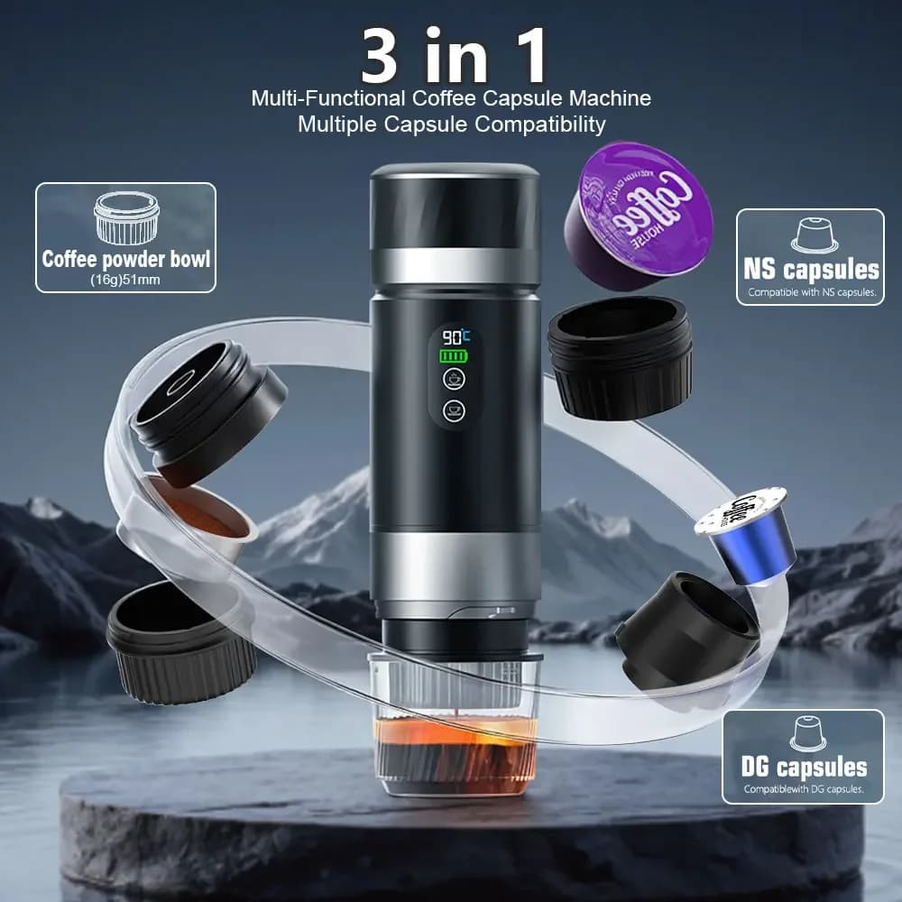 Draagbare espresso-koffiemachine 3-in-1
