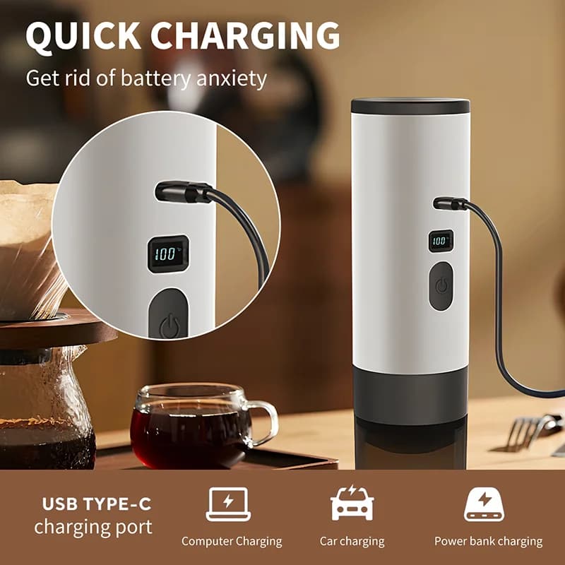 Draagbare elektrische koffiemachine 7800mAh