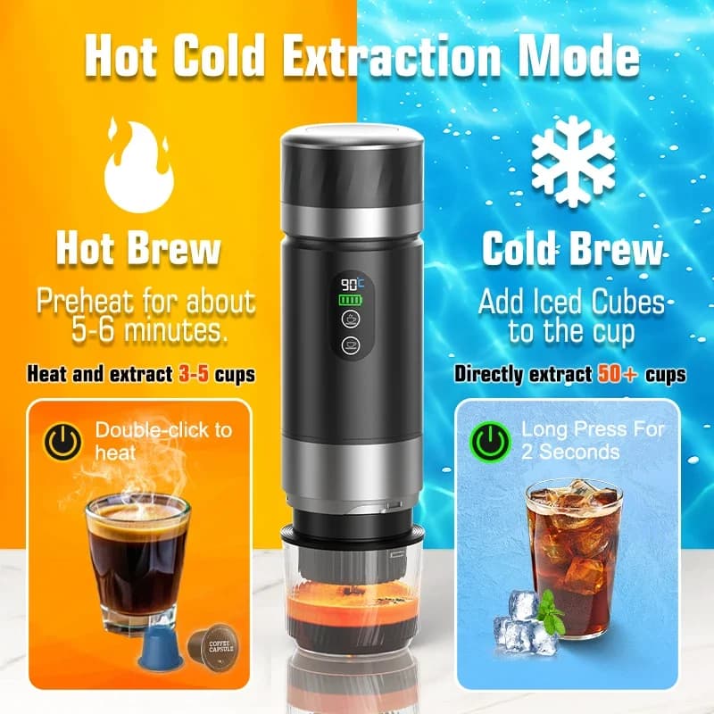 Draagbare espresso-koffiemachine 3-in-1